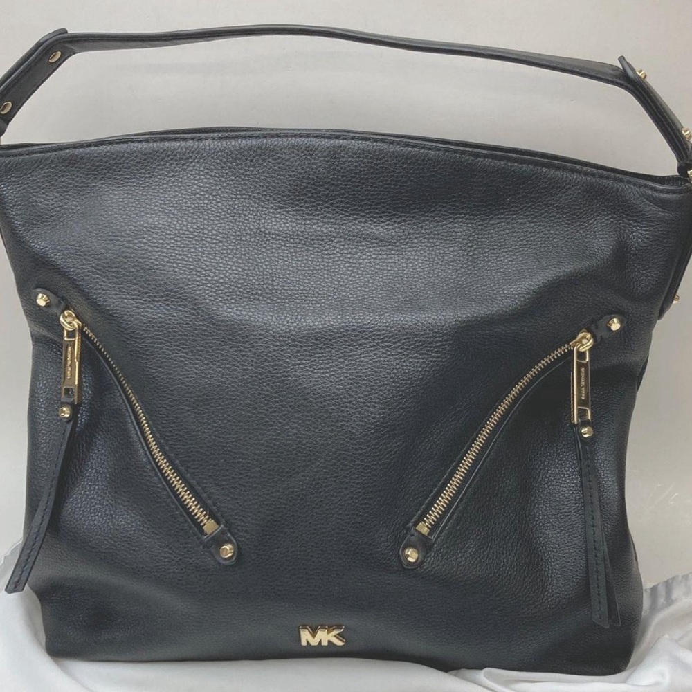 NWT Michael Kors Evie large hobo tote leather black